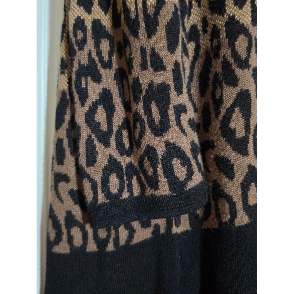 Joseph Leopard Open-Front Cardigan Sweater - Black & Tan - Picture 4 of 4